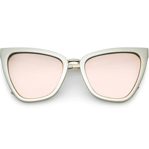 Futuristic Oversize Extended Side Temple Mirrored Lens Sport Shield Sunglasses 68mm
