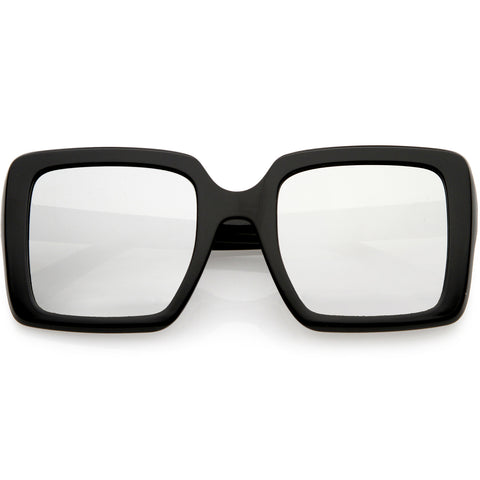 Premium Rhinestones Decorated Blue Light Square Glasses D182