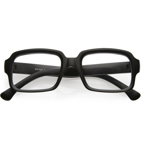 Dapper Rimless Metal Accent Wood Arm Square Lens Blue Light Glasses 54mm