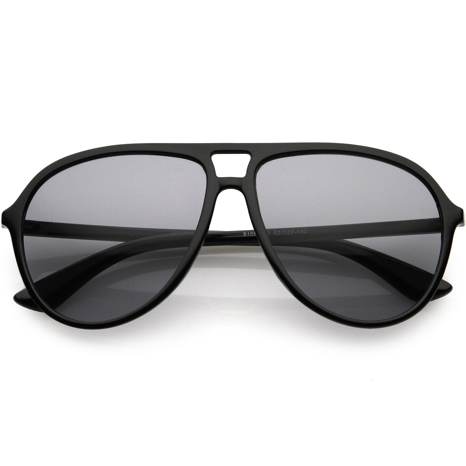 Classic 80s Inspired Color Tinted Lens Retro Aviator Sunglasses 55mm Shiny Black / Red