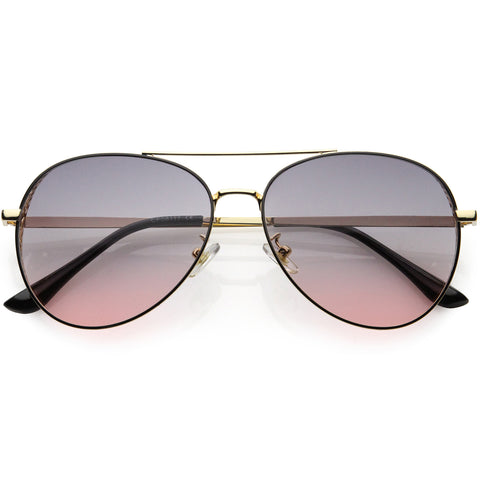 High Fashion Laser Cut Metal Detail Side Cover Aviator Sunglasses 59mm