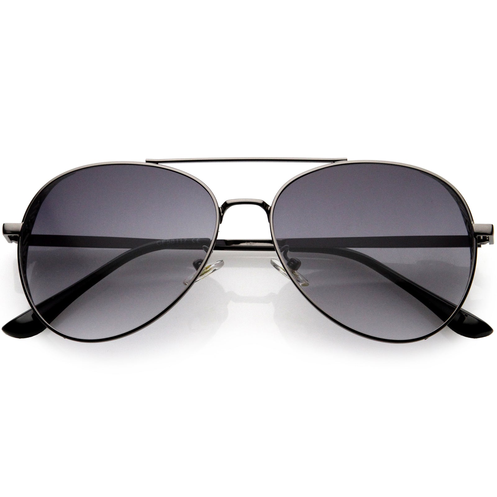 High Fashion Laser Cut Metal Detail Side Cover Aviator Sunglasses 59mm Gold / Smoke Orange Fade