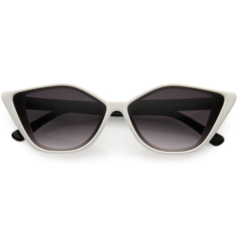 Modern Classy Thin Bezel Flat Lens Cat Eye Sunglasses 60mm