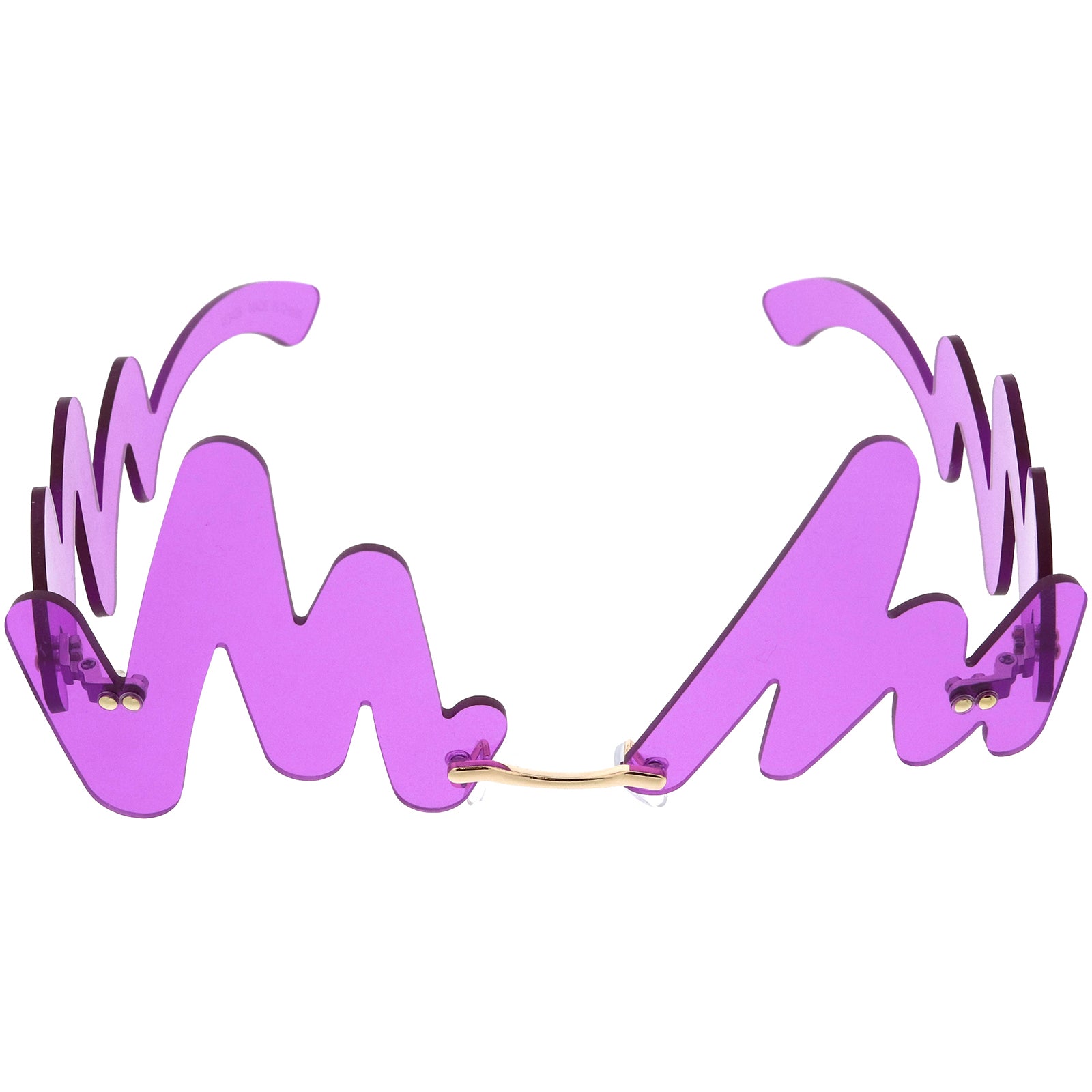 Mod Chunky 90s Inspired Full Rimless Signature Sunglasses 57mm Gold / Purple