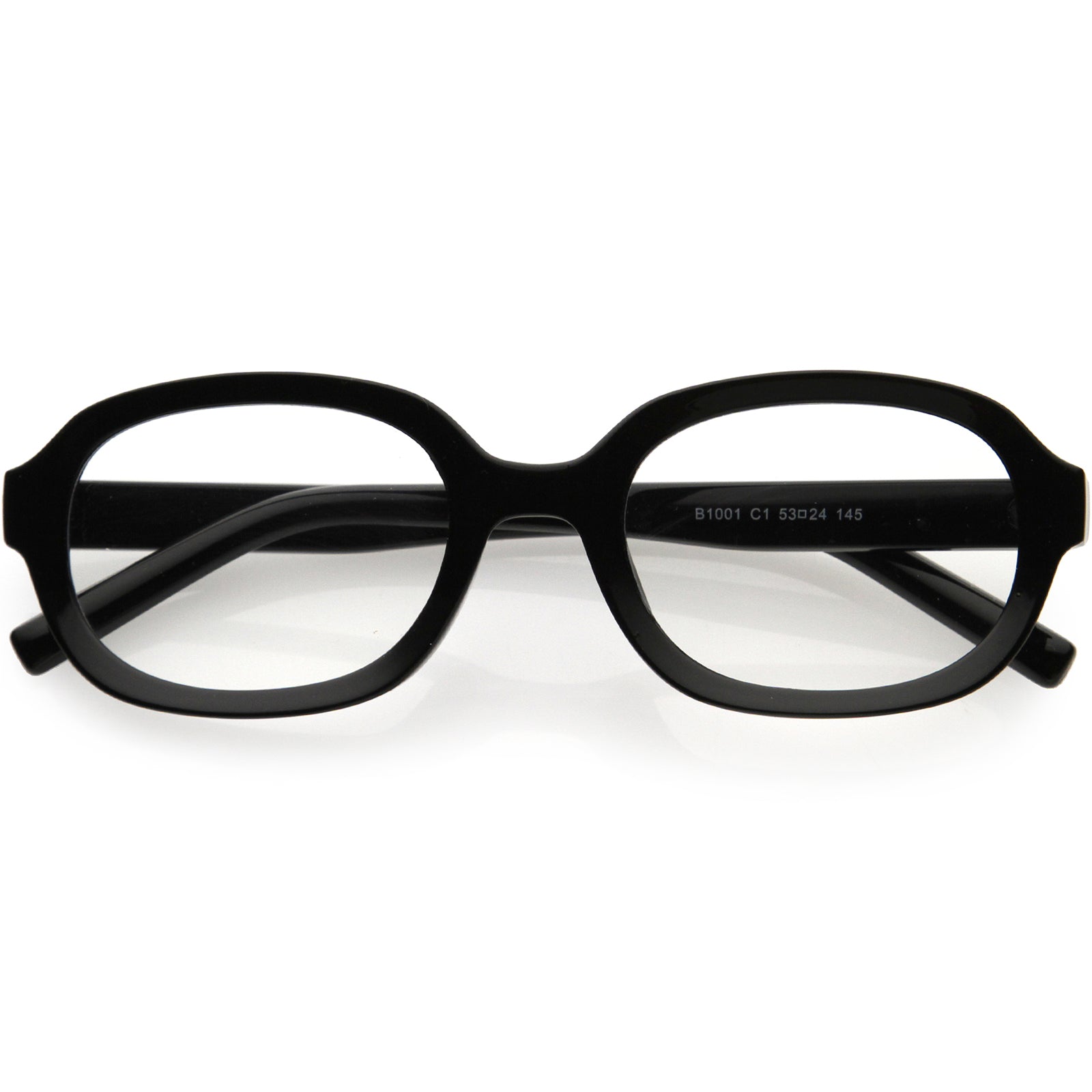 Classic Basic Lifestyle Dapper Inspired Oval Blue Light Glasses 52mm Black / Clear