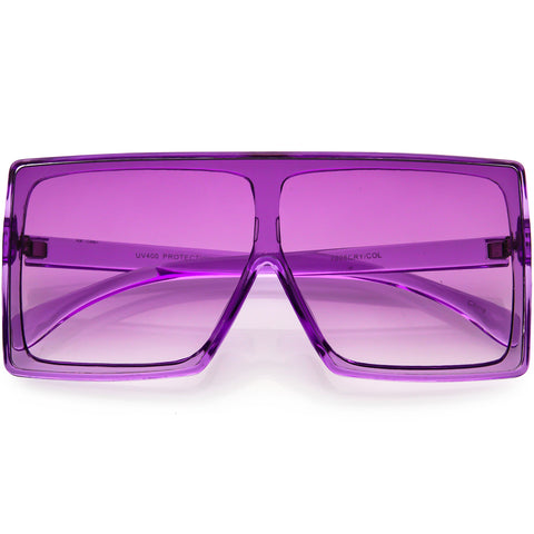 Futuristic Oversize Extended Side Temple Mirrored Lens Sport Shield Sunglasses 68mm