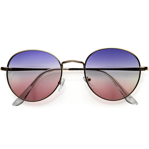 Rimless Splatter Melting Dripping Effect Color Tinted Lens Round Drip Sunglasses 55mm