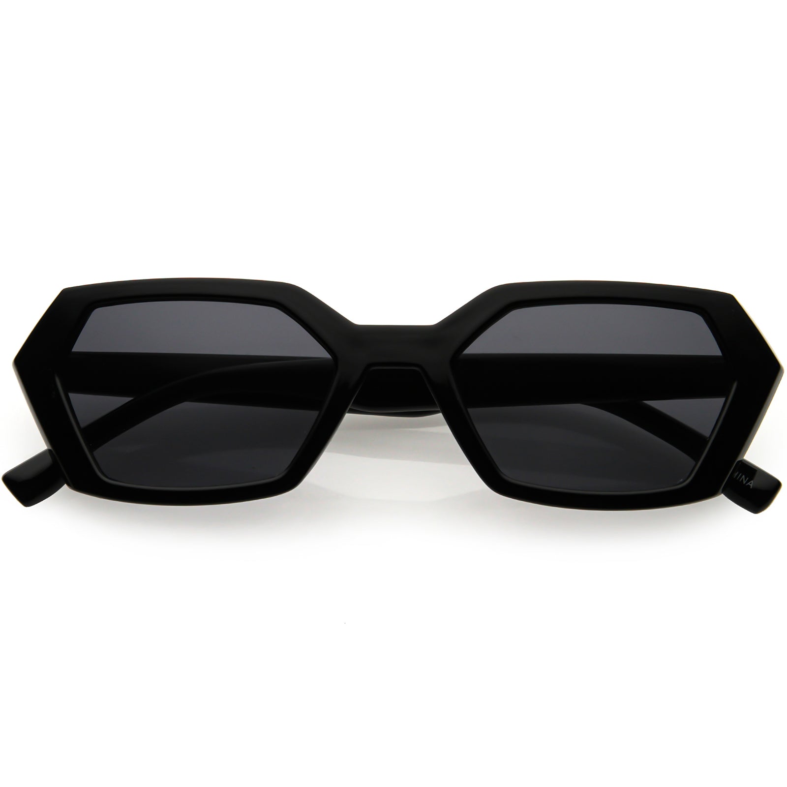 Retro Fashion Neutral Colored Geometric Sunglasses 53mm Black / Smoke