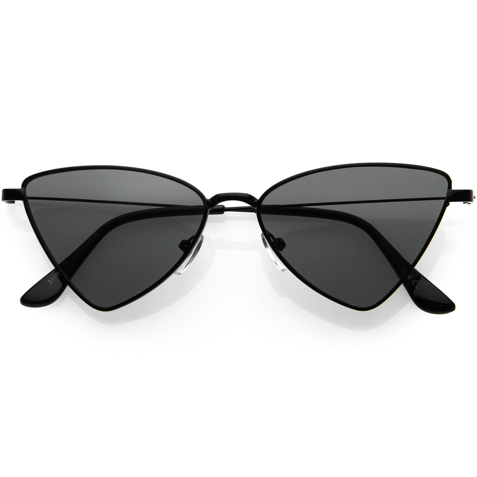 Slim Point Lightweight Metal Cat Eye Sunglasses 52mm Black / Smoke