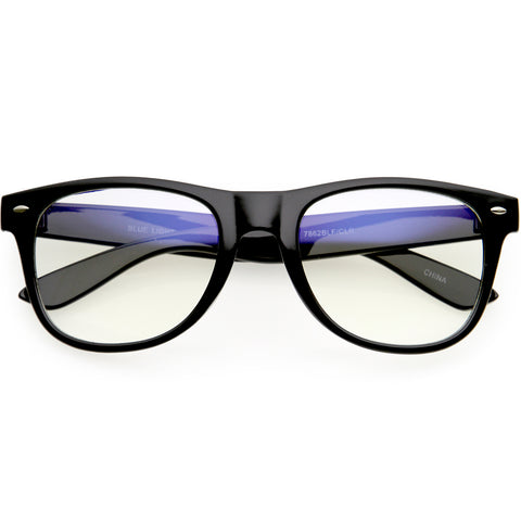 Oval Premium rhinestones Decorated Blue Light Blocking Glasses 52mm
