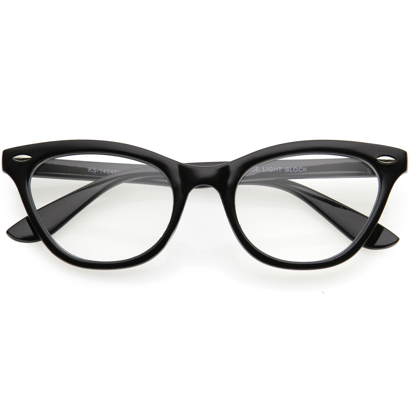 Chic Fashion Everyday Small Cat Eye Anti Blue Light Glasses 50mm Tortoise Blue / Clear
