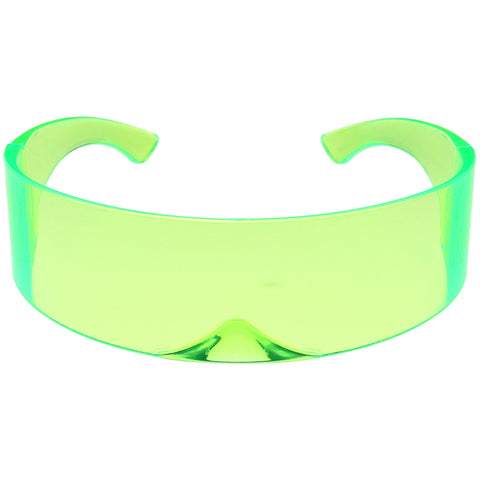 Futuristic Wrap Around Monoblock Shield Sunglasses 70mm