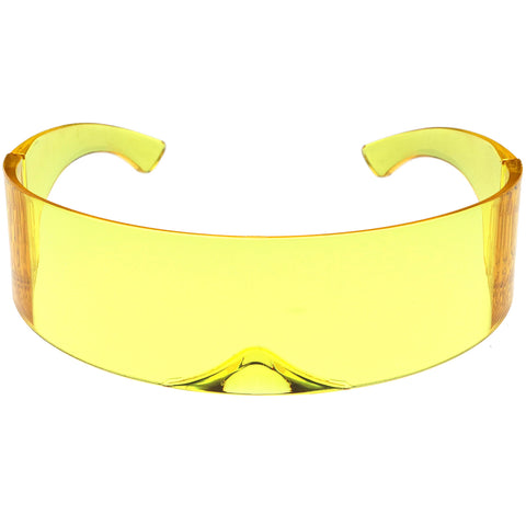 Futuristic Wrap Around Monoblock Shield Sunglasses 70mm