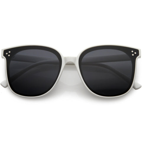 Elegant Neutral Colored Flat Lens Square Oversize Sunglasses 59mm