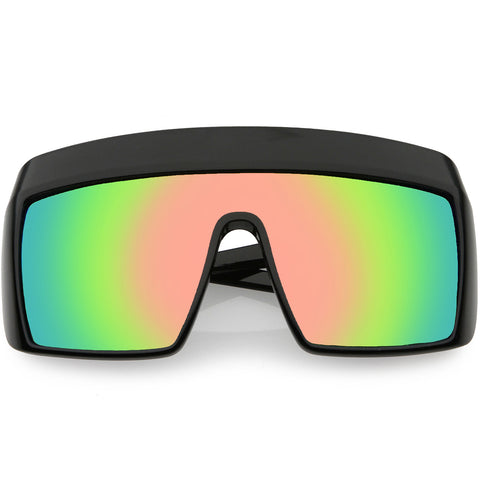 Rimless Colorful Translucent Horn Rimmed Mono Lens Shield Sunglasses 58mm
