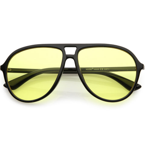 Classic 80s Inspired Color Tinted Lens Retro Aviator Sunglasses 55mm