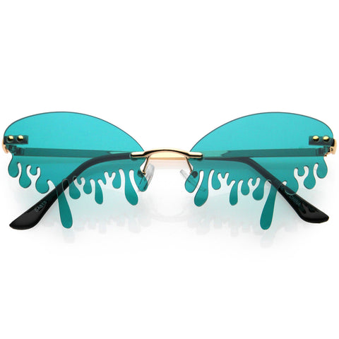 High Fashion Neutral Colored Lens Flat Top Square Sunglasses 72mm