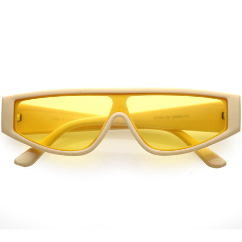 Cyber Chunky Flat Top Shield Mono Lens Sunglasses 66mm