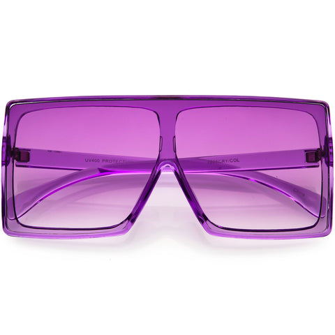 Rimless Colorful Translucent Horn Rimmed Mono Lens Shield Sunglasses 58mm