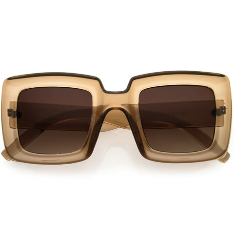 High Fashion 70s Inspired Chunky Square Sunglasses 48mm