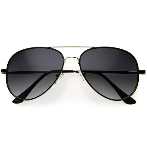 Classic Everyday Medium Sized Metal Aviator Sunglasses 55mm